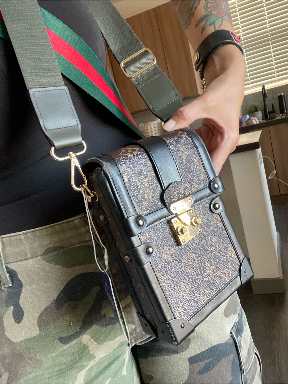 Monogram Trunk Crossbody - Brown/Black